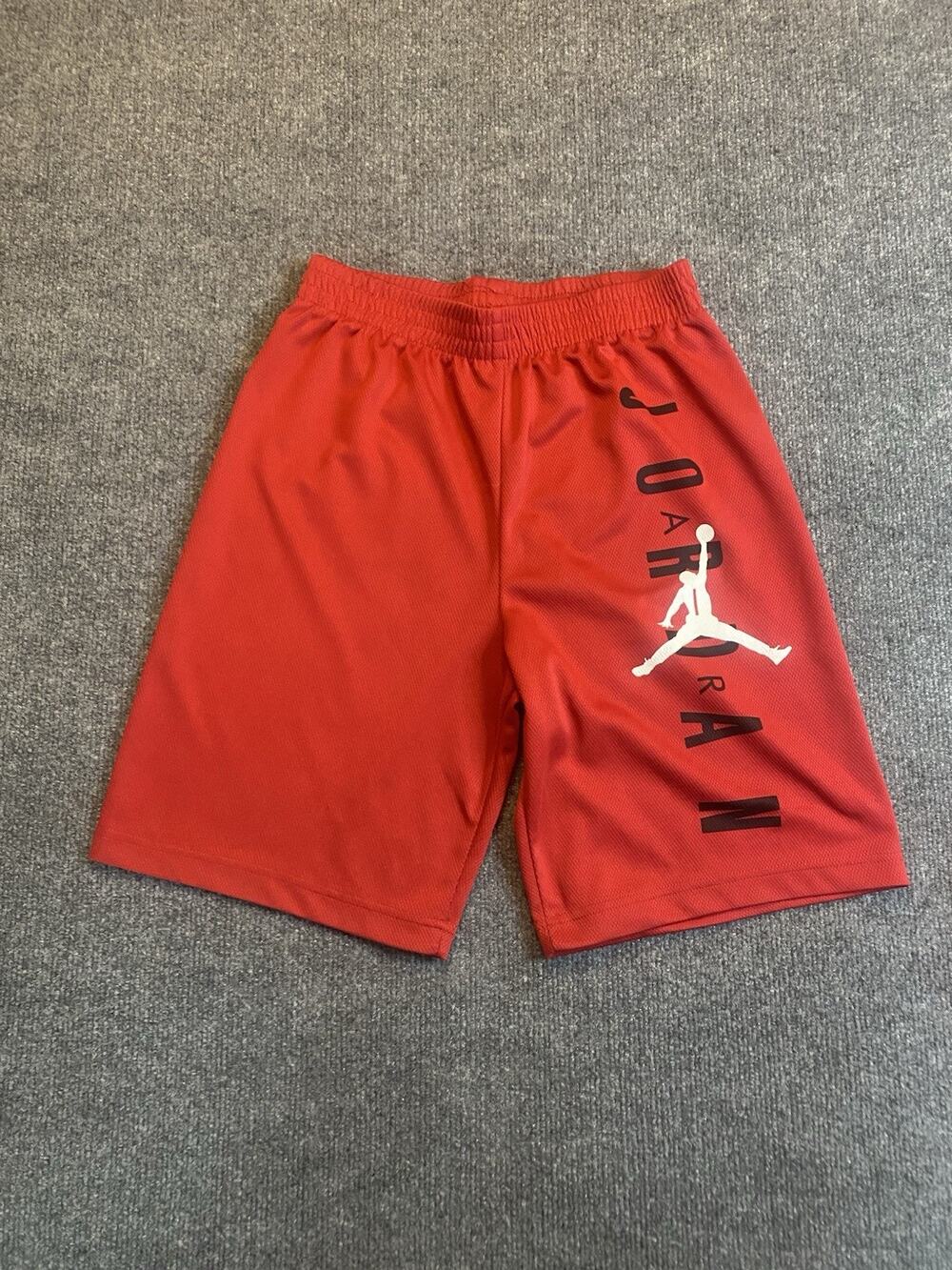 Jordan Boys Mesh Athletic Shorts Red Size L 12-13 Yrs 100% Polyester